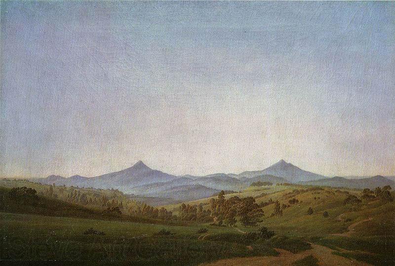 Caspar David Friedrich Bohmische Landschaft mit dem Milleschauer